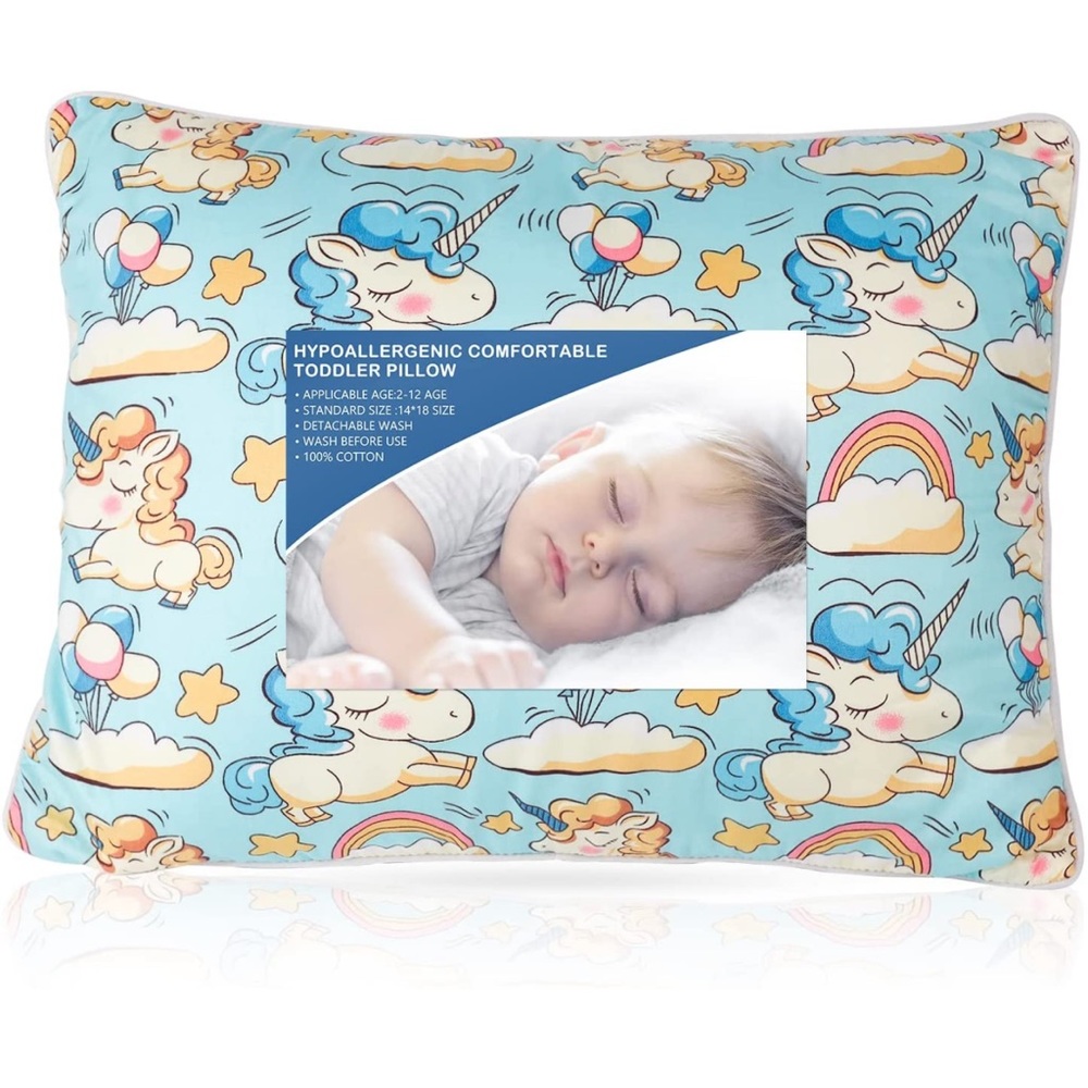 Pillow with Pillowcase Sleeping Pillow, Travel Toddler Baby Pillow